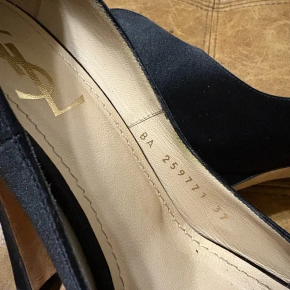 Yves Saint Laurent Black Peep Toe Heels - Picture 6 of 6